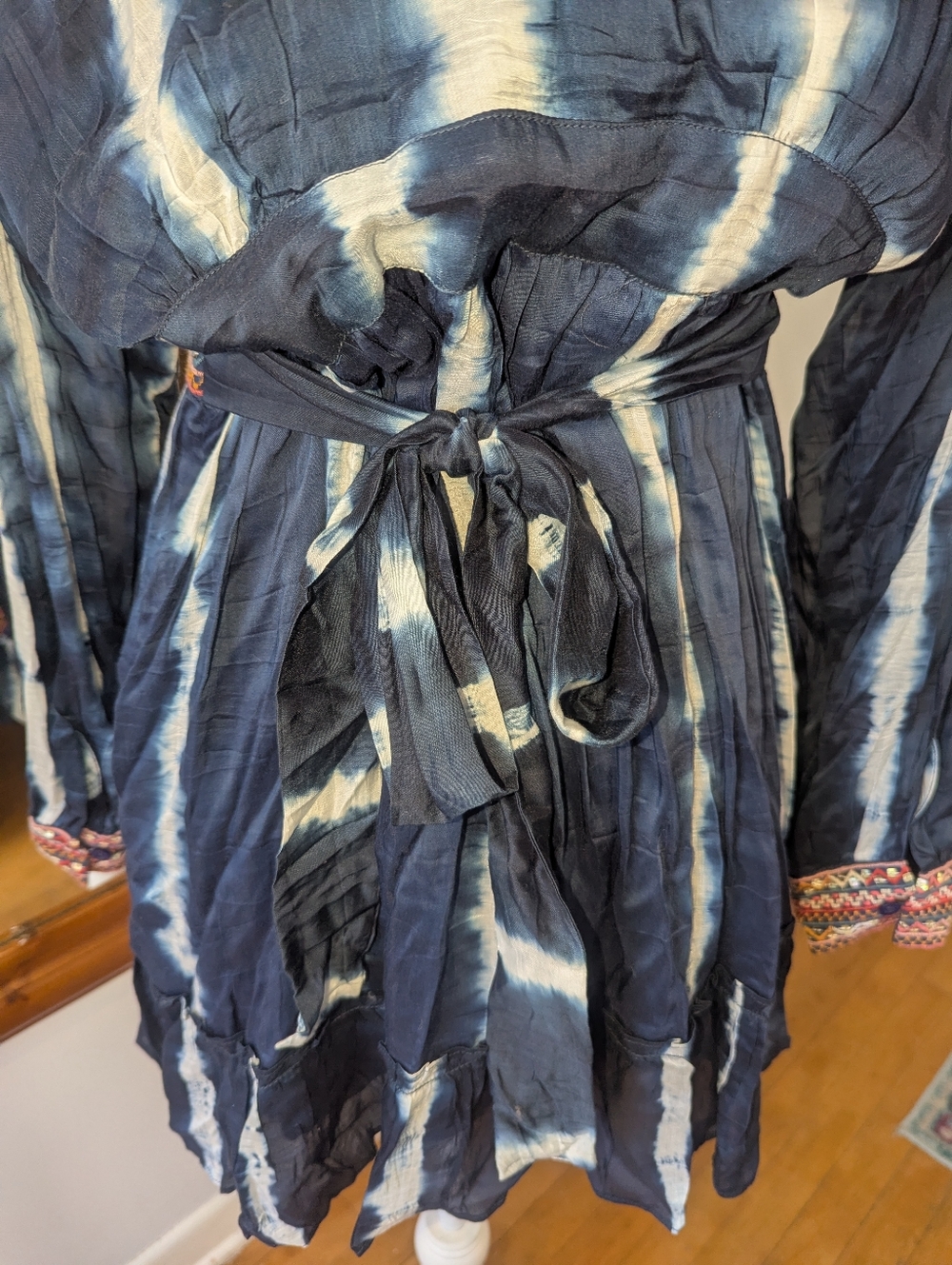 NWOT Anthropologie Verb by Pallavi Singhee Blue Tie Dye Mini Dress Tunic - Picture 7 of 11